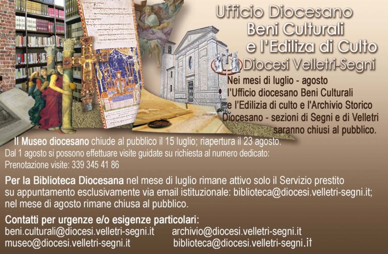Ufficio diocesano BCE e MAB: pausa estiva