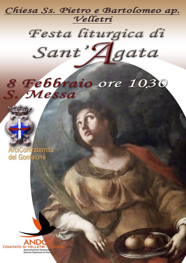 8 febbraio | Messa di SANT’AGATA Protettrice delle donne