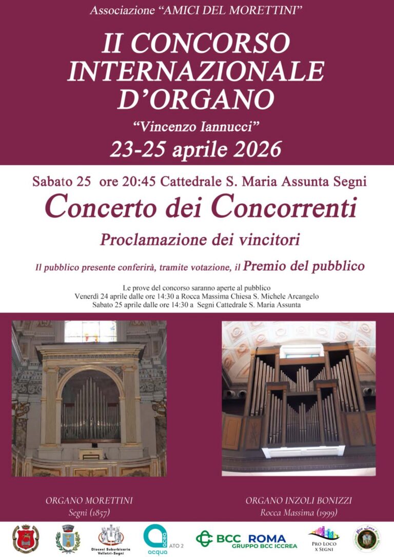 23 – 25 aprile | II° Concorso Internazionale d’Organo Vincenzo Iannucci